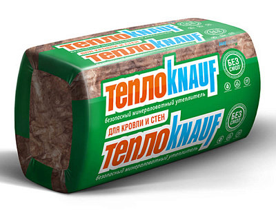 Утеплитель ТеплоКНАУФ КОТТЕДЖ+ для кровли и стен TS037 100х610х1230мм 8шт 6м2 0,6м3 KNAUF плита фото Центр Металлокровли
