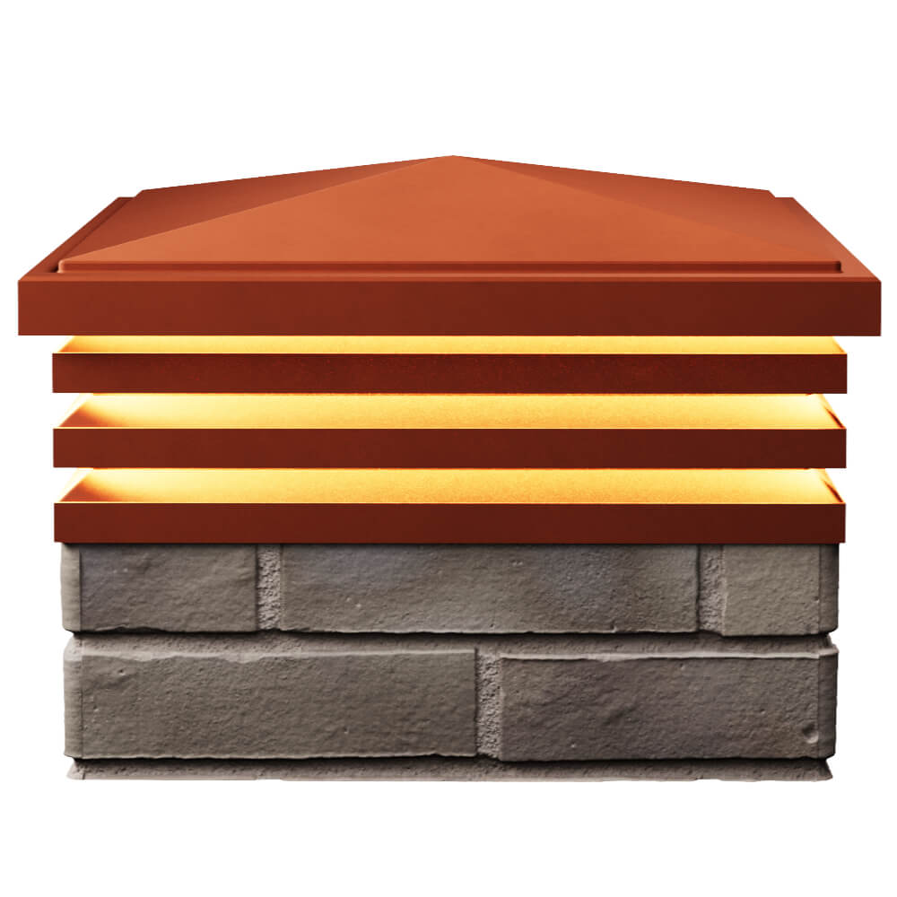 Колпак Бона на 1.5 кирпича Красный с подсветкой 1