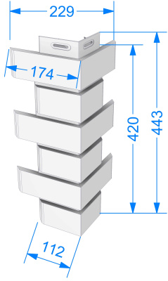 Угол наружный фасадной панели Деке FLEMISH Желтый Жженый чертеж